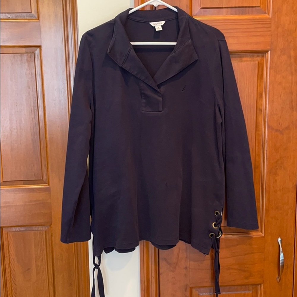 EUC NAUTICA COLLARED NAVY SWEATSHIRT XL